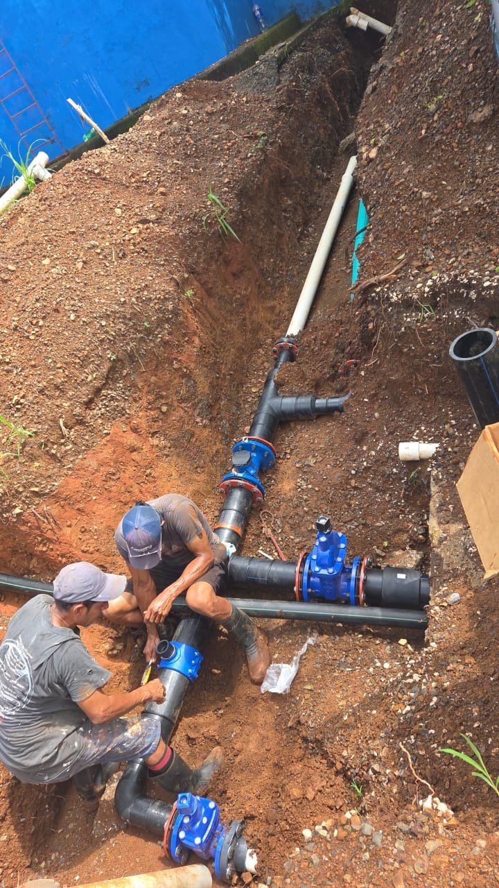 Water, running on site